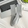Calcetines Grises para Mujer de Media Caña Primavera y Otoño Algodón Calcetines para Zapatos de Entrenamiento Alemanes Blanco Usables en Cuatro Estaciones Calcetines Apilables con Zapatos de Cuero Pequeños