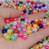Perlas de imitación con agujero recto, cuentas de colores mezclados, cuentas sueltas, accesorios de joyería con cuentas tejidas a mano.