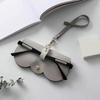 Bolsa de almacenamiento para gafas de sol, estuche portátil para gafas de sol de mujer, funda protectora con clip para gafas, estuche portátil de moda para gafas de miopía