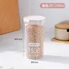 Tarro de plástico transparente sellado para cocina, caja para almacenar granos, redondo, para alimentos, leche en polvo, con tapa