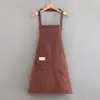 Estilo Nuevo Estilo Occidental Algodón Transpirable Delantal Cocina Hogar Chaleco Cintura Delgada Mujer Anti-Aceite Suciedad Ropa de Trabajo Cocina