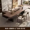 Nova Mesa de Chá de Ardósia com Textura de Madeira Sólida Estilo Chinês, Mesa de Chá de Casa de Alto Padrão, Mesa de Chá Grande para Sala de Estar, Escritório, Recepção