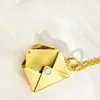 Collar de Sobre Más Vendido en Europa y América Colgante de Sobre Grabado Carta de Amor Joyería Transfronteriza Regalo de Navidad Día de San Valentín