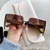 Gafas de Sol de Moda Cuadradas sin Montura de Marco Grande con Protección UV, Parasol, Estilo Trendy Europeo y Americano, Gafas de Sol de Lujo Ligero para Mujer, Degradado