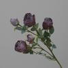 5 cabezas de rosa con borde quemado, flor artificial retro de seda, decoración de flores falsas, flores secas de imitación, ropa suave para el hogar, marchitar, secar, boda