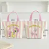 Nueva Bolsa de Lona Estilo Dibujo Animado Linda Gatito Bolso de Mano para Estudiante Versátil de Verano Ropa de Trabajo Bolsa de Gran Capacidad