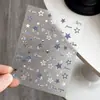 Pegatina para Uñas Hot Silver Estrella Vaquera del Milenio Y2K Azul Gris Exquisita Calcomanía Hueca para Decoración de Uñas con Adhesivo