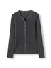 [Fio Yangzi 120s] CHAO Fine Suéter de Tricô Gola V Manga Longa 100% Lã Merino para Mulheres, Início do Outono 26
