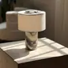 Lámpara de Mesa Minimalista Nórdica Dormitorio Mármol Diseñador Decoración Suave Sala de Estar Estudio Habitación de Hotel Lámpara de Mesita de Noche