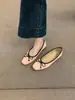 Primer Encuentro Temporada Viento de Tarde Punta Cuadrada Corte Bajo Moño de Terciopelo Planos Mary Janes Zapatos Individuales Mujer 2026 Nuevo Slip-on