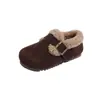 Sapatos Infantis Birkenstock 2026 Outono e Inverno Novo Estilo Sapatos de Algodão Quentes com Forro de Lã Estampa de Leopardo para Meninas Sapatos Peludos Slip-On para Meninos