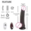 Dildo Vibrador Retráctil Eléctrico Calefactor con Forma de Pene Negro para Hombres Dispositivo de Masturbación Femenina Juguete Sexual al por Mayor