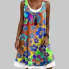 Vestido europeo y americano transfronterizo con estampado digital 3D, vestido largo casual sin mangas para mujer, vestido largo para mujer
