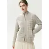 Colección Otoño 2026: Chaqueta de Cachemira Estilo Retro Old Money con Cuello Alto, Color Sólido, Versátil Capa Base de Punto para el Día a Día