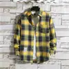 Camisa Térmica Forrada com Fleece 2024 Masculina Outono e Inverno Nova Camisa de Manga Longa Xadrez Coreano Masculino Camisa Base para Casal Jaqueta