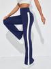 Calças flare de ioga com nova combinação de cores europeia e americana, cintura alta, quadril, calças esportivas, dança indoor, fitness, calças flare