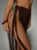 Bestseller transfronterizo europeo y americano: falda larga decover-up de bikini para vacaciones en la playa, transparente, con tiras cruzadas y abertura alta para mujer