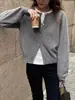Cárdigan de punto grueso con cuello redondo para mujer, nueva colección otoño/invierno 2026, estilo coreano, suéter simple y estilizado, prenda exterior versátil, moderno