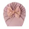 Ins Temporada Europea y Americana Hilo Nuevo Adorno para la Cabeza de Bebé Gorro con Lazo para Niños Gorro Baotou Gorro de Bebé India