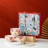 Flor Presente-Lótus Vermelho Cerâmica Tigela Placa Chopsticks Set Atividades de Abertura Acompanhando Gift Bowl Chopsticks Set Venda por atacado Publicidade Presentes