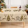 Mantel Navideño Transfronterizo Amazon TEMU con Muñeco de Nieve Estampado Creativo para Fiesta en Casa y Reunión Festiva Decoración
