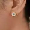 Pendientes de Zirconia y Nácar con Textura de Sol, Pendientes Exquisitos, Frescos y Dulces, de Lujo Ligero, Alta Gama, Modernos y Versátiles para Mujer