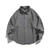 Camisa xadrez de manga longa retrô fashion estilo japonês Rumeng, unissex, corte solto, adequada para o outono, versátil para estilo de rua e uso casual