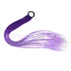 Perucas Trançadas Estilo Europeu e Americano para Mulheres, Cabelo Longo, Tranças Pequenas Coloridas, Cor Degradê, Dreadlocks de Três Fios, Rabo de Cavalo
