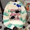 Sudadera Redonda Tie-Dye Versátil Ins de Marca de Moda Americana para Mujer en Otoño e Invierno Delgada Versátil Diseño Creativo Tops