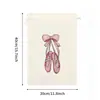Bolsa con cordón para Fiesta de Cumpleaños de Ballet con Patrón de Zapatilla de Baile, Bolsa de Regalo de Cumpleaños para Niños, Personalizable con Nombre