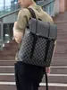 Bolso de doble hombro para hombre de moda simple a cuadros transfronterizo, resistente al desgaste, gran capacidad, para computadora, mochila para ir al trabajo y viajar