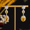 Pendientes de circonitas coloridas con microincrustaciones europeas y americanas, con explosiones transfronterizas, simples, retro, largos, con borlas, 925, estilo frío