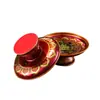Prato de Oferendas Doméstico Feito de Liga, Prato de Tributo de Fundo Plano, Pequeno Prato de Oferendas para Altar, Prato de Oferendas de Fruta de Lótus para Buda