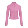 [Em Estoque] Jaqueta Curta Ld Slim Fit Yoga Gola Alta Jaqueta Fashionável Corrida Fitness Top Esportivo Feminino