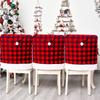 Funda de Silla Cuadrada Negra y Roja de Navidad Transfronteriza Decoraciones para Sillas Decoraciones de Silla de Navidad