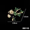 Nova Broche Panda de Bambu Estilo Nacional Chinês, Acessório de Flor para Blazer, Alfinete de Cristal Verde de Nicho de Alta Qualidade