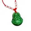 Nuevo Collar con Colgante de Cuerda Roja de Buda Guanyin de Cristal para Hombres y Mujeres Estilo Pareja Collar al por Mayor Colgante de Jade Imitación Artículo de Regalo