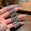 Venta al por mayor del fabricante Pulsera de Jade Azul Natural Xiaohongshu con Incrustaciones de Plata S925, Diseño Fresco y Delicado