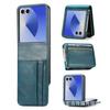 Funda de Teléfono Multifuncional con Ranura para Tarjeta Adecuada para Samsung Z Flip8 7/6/5/4/3 con Apertura Superior e Inferior para Pantalla Plegable Funda de Cuero