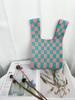Nova bolsa de tecido voador bolsa de malha feminina saco de balde de lã japonês e coreano estilo All-match Hand-carried Casual Tote Bag Lunch Bag