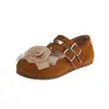 Zapatos pequeños de cuero para niña estilo coreano, nueva colección primavera/otoño 2026, zapatos de princesa para niños con estampado floral, zapatos para bebé de suela suave para niñas pequeñas