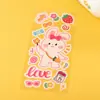 Adesivos de PVC transparentes de desenho animado para celulares, copos de água, caixas de armazenamento, adesivos à prova d'água, adesivos de cristal, adesivos ins de menina para atacado