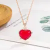 Collar de Ágata Roja para Mujer, Colgante de Corazón de Verano, Pequeño Corazón Rojo Retro de Lujo Ligero, Cadena de Clavícula Ultradelgada, Estilo Elegante de Socialité, Nuevo 2022