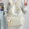 Mochila Pequena Fresca Estilo Coreano 2025 Feminina Fofa com Laço Mochila de Menina Mochila Escolar para Estudante de Ensino Fundamental
