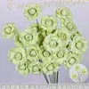 Rosas de Creme Simuladas de 3 Cabeças, Decoração de Fundo para Casamento, Arranjo de Flores para Guia de Estrada, Flores de Seda Estilo Europeu para Casamento, Flores Artificiais
