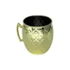 Fornecimento Transfronteiriço de Copos Moscow Mule, Copos de Coquetel de Aço Inoxidável, Copos em Formato de Tambor de Cobre Galvanizado Eletroliticamente Gravados, Taças de Vinho Personalizadas