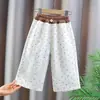 Ropa Infantil Pantalones Casuales para Niñas Ropa de Abrigo para Primavera y Otoño Estilo Coreano Nuevos Pantalones de Pierna Ancha con Estampado Completo para Niños Pequeños y Medianos
