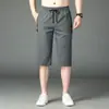 Pantalones Cortos Holgados Casuales de Seda de Hielo de Alta Calidad para Hombre Pantalones de Secado Rápido para Hombre Pantalones Cortos Rectos Holgados de Moda Pantalones de Longitud Media
