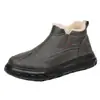 Botas de Neve Casuais Masculinas de Inverno Quentes de Cano Médio Proteção Contra o Frio Casual ao Ar Livre Quentes com Pelúcia Slip-on Sapatos de Algodão