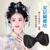 Peluca para Mujer con Moño de Doble Lazo, Estilo Recogido Prehecho, Accesorios para el Cabello de Disfraz Antiguo, Moño Prehecho para Recogido de Novia al por Mayor